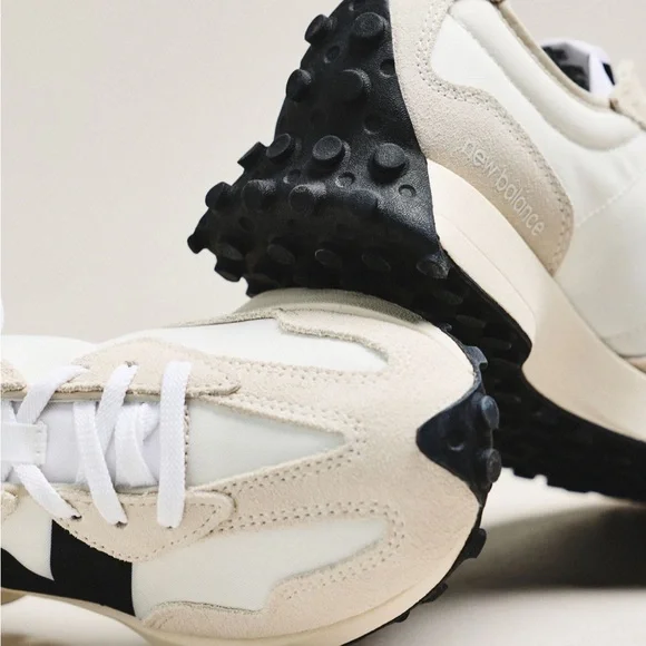 New Balance White Black Cream Low-Top Sneakers - Picture 3 of 8